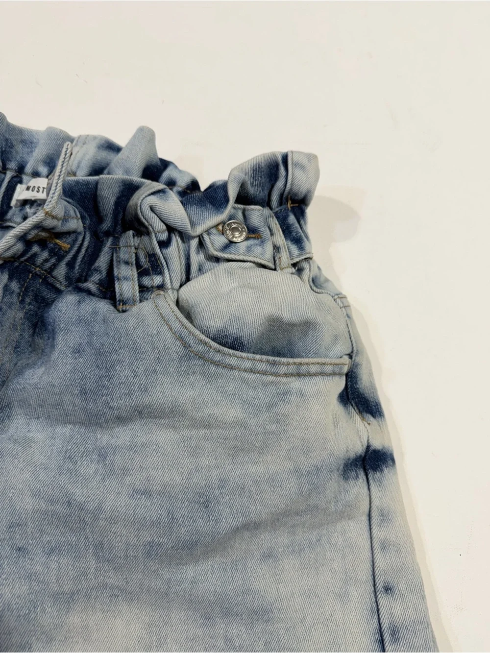 Almost Famous Light Blue Paperbag Waist Denim Shorts